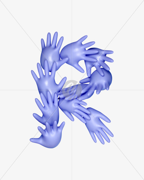 Letter R from Five Font on Yellow Images Creative Fonts - S36913