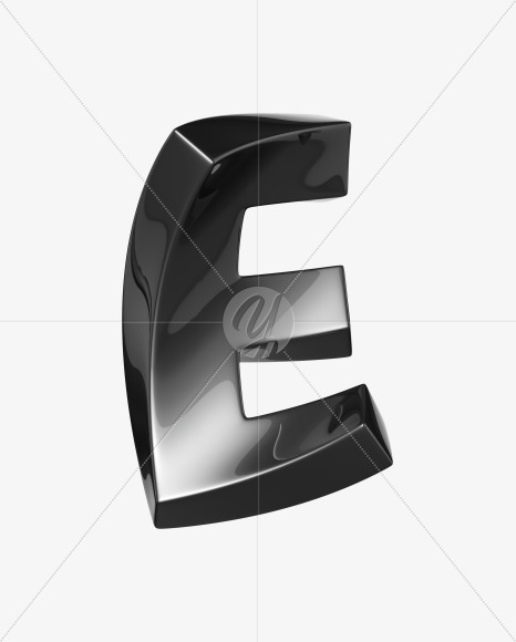 Letter E from Robo Font on Yellow Images Creative Fonts - S36947