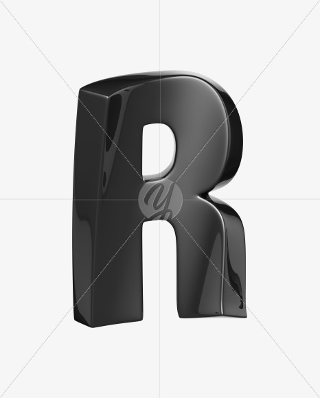 Letter R from Robo Font on Yellow Images Creative Fonts - S36960