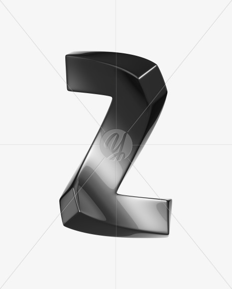 Letter Z from Robo Font on Yellow Images Creative Fonts - S36968