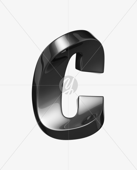 Letter C from Robo Font on Yellow Images Creative Fonts - S36945