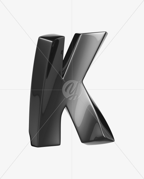 Letter K from Robo Font on Yellow Images Creative Fonts - S36953