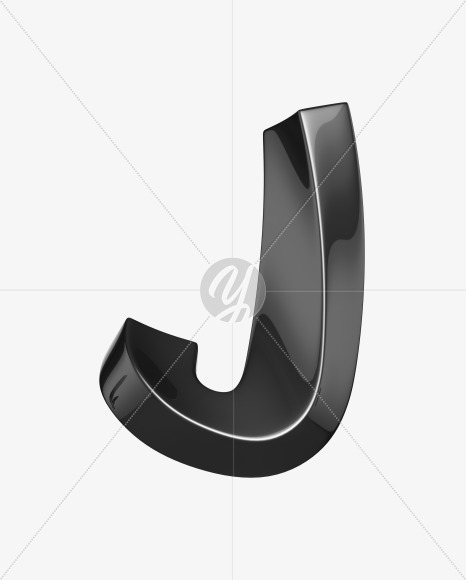 Letter J from Robo Font on Yellow Images Creative Fonts - S36952