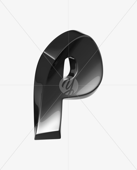 Letter P from Robo Font on Yellow Images Creative Fonts - S36958