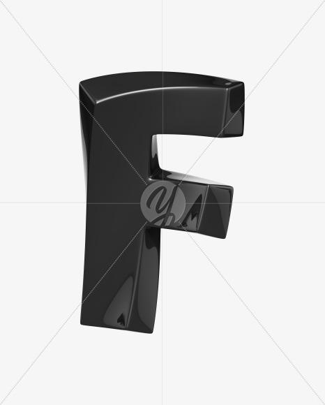 Letter F from Robo Font on Yellow Images Creative Fonts - S36948