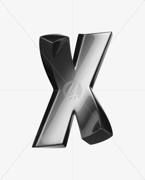 Letter X from Robo Font on Yellow Images Creative Fonts - S36966