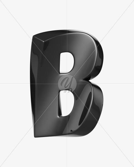 Letter B from Robo Font on Yellow Images Creative Fonts - S36944