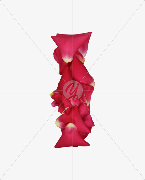 Letter I from Red Rose Petals Font on Yellow Images Creative Fonts - S36993