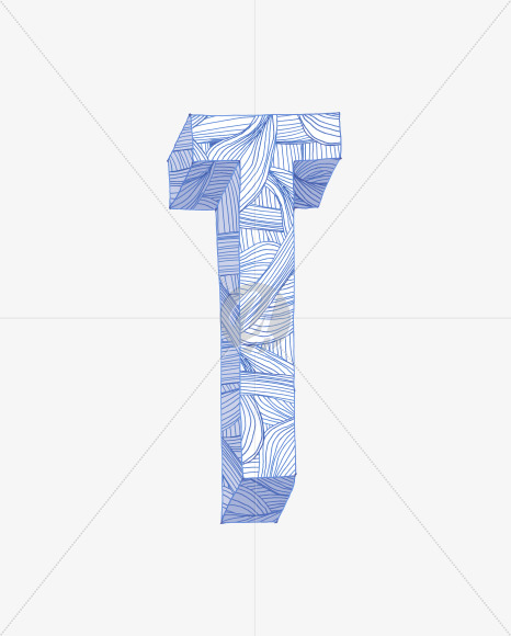 Letter T from Pen Stroke Font on Yellow Images Creative Fonts - S37091