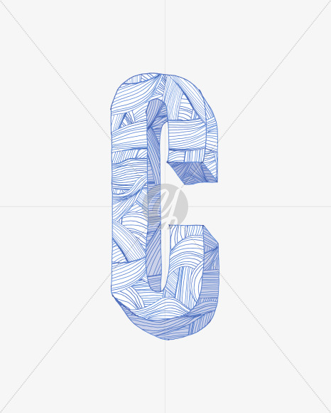 Letter C from Pen Stroke Font on Yellow Images Creative Fonts - S37074