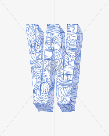 Letter W from Pen Stroke Font on Yellow Images Creative Fonts - S37094