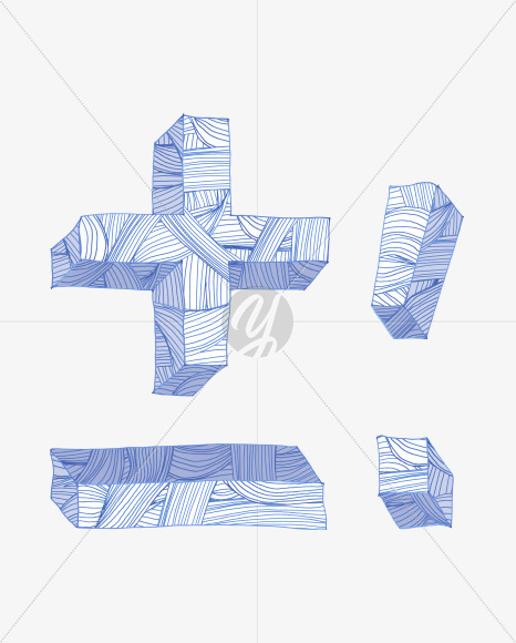 symbols from Pen Stroke Font on Yellow Images Creative Fonts - S37110