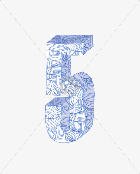 5 from Pen Stroke Font on Yellow Images Creative Fonts - S37102