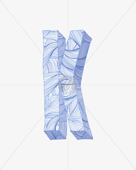 Letter K from Pen Stroke Font on Yellow Images Creative Fonts - S37082