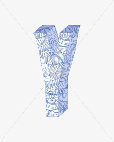 Letter Y from Pen Stroke Font on Yellow Images Creative Fonts - S37096