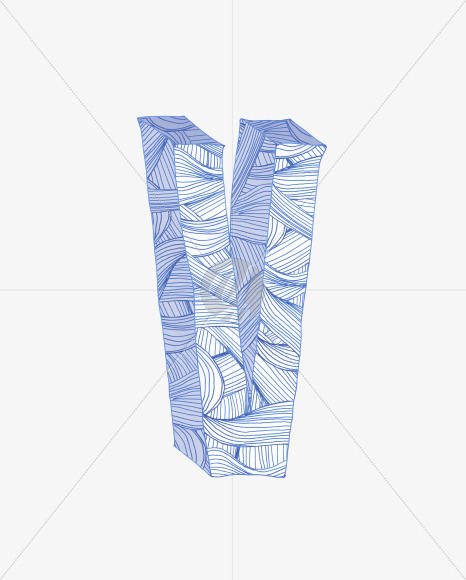 Letter V from Pen Stroke Font on Yellow Images Creative Fonts - S37093