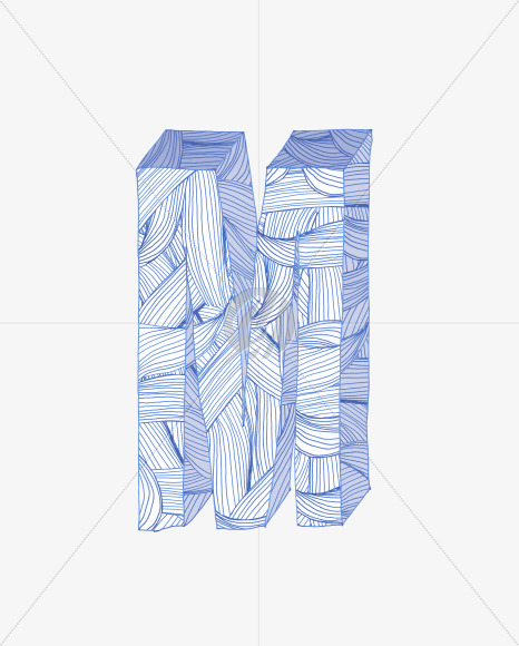 Letter M from Pen Stroke Font on Yellow Images Creative Fonts - S37084