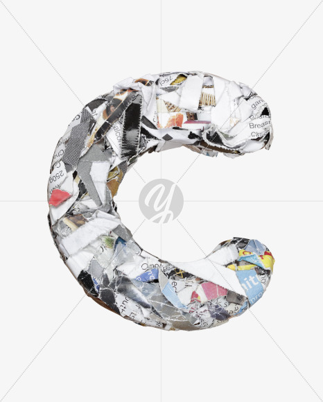 Letter C from No more press Font on Yellow Images Creative Fonts - S37207