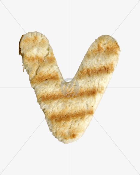 Letter V from Morning toast on Yellow Images Creative Fonts - S37272