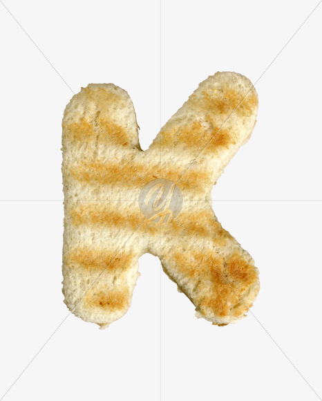 Letter K from Morning toast on Yellow Images Creative Fonts - S37261