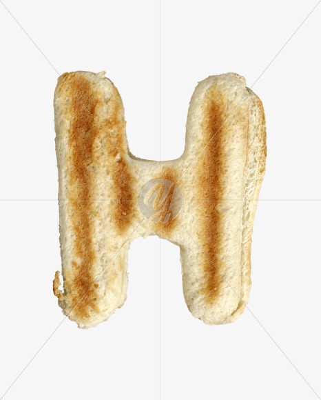 Letter H from Morning toast on Yellow Images Creative Fonts - S37258