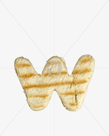 Letter W from Morning toast on Yellow Images Creative Fonts - S37273