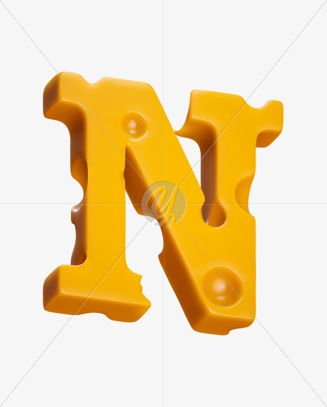 Letter N from Say Cheese Font on Yellow Images Creative Fonts - S37310