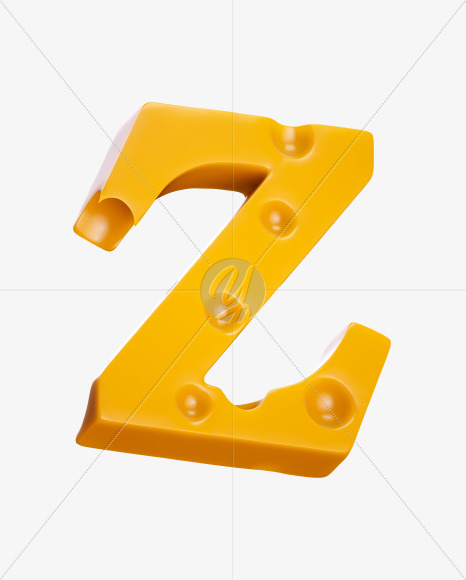 Letter Z from Say Cheese Font on Yellow Images Creative Fonts - S37322