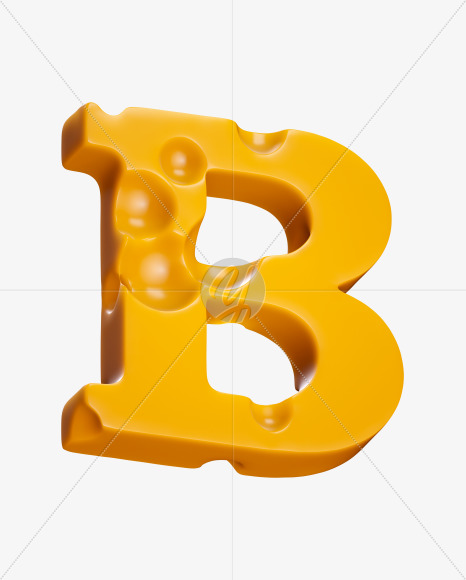 Letter B from Say Cheese Font on Yellow Images Creative Fonts - S37298