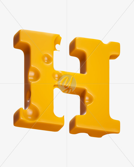 Letter H from Say Cheese Font on Yellow Images Creative Fonts - S37304