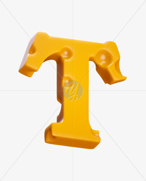 Letter T from Say Cheese Font on Yellow Images Creative Fonts - S37316