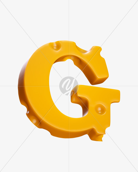 Letter G from Say Cheese Font on Yellow Images Creative Fonts - S37303