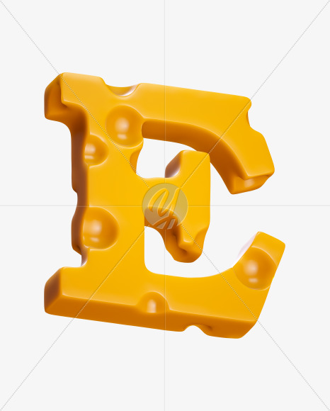 Letter E from Say Cheese Font on Yellow Images Creative Fonts - S37301