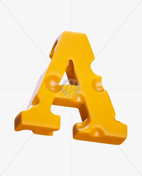 Letter A from Say Cheese Font on Yellow Images Creative Fonts - S37297