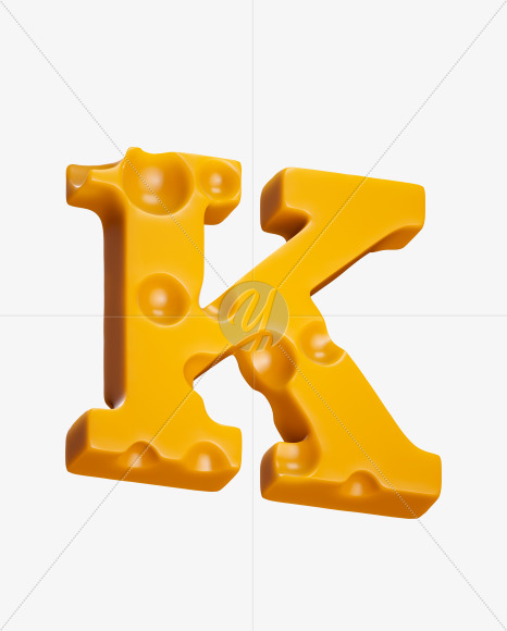 Letter K from Say Cheese Font on Yellow Images Creative Fonts - S37307