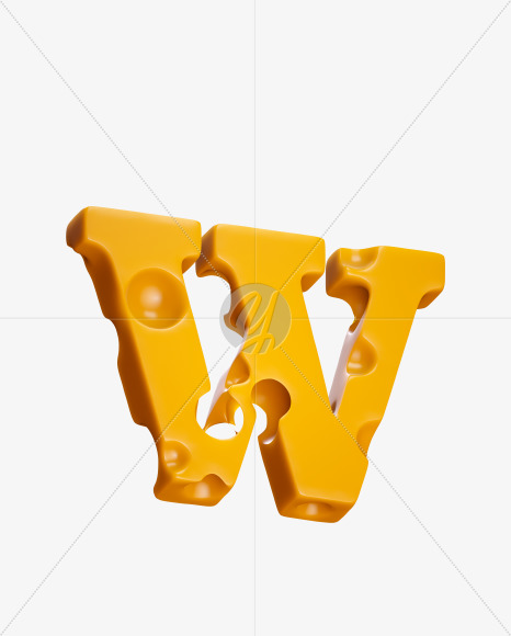 Letter W from Say Cheese Font on Yellow Images Creative Fonts - S37319