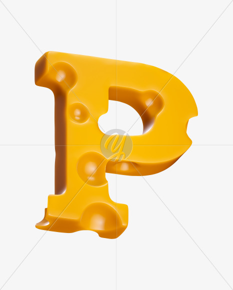 Letter P from Say Cheese Font on Yellow Images Creative Fonts - S37312