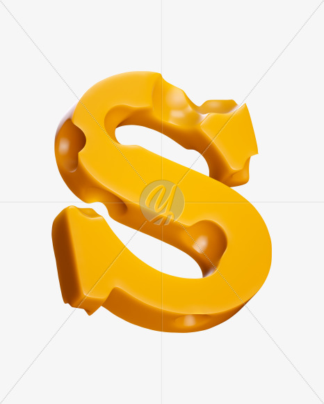 Letter S from Say Cheese Font on Yellow Images Creative Fonts - S37315