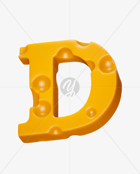 Letter D from Say Cheese 2 Font on Yellow Images Creative Fonts - S37347