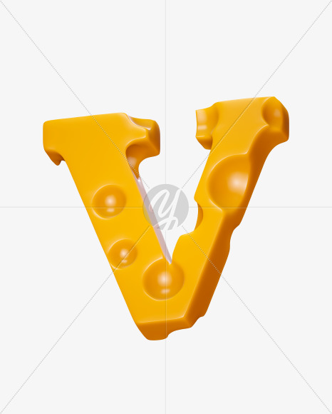 Letter V from Say Cheese 2 Font on Yellow Images Creative Fonts - S37365