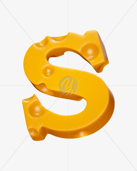 Letter S from Say Cheese 2 Font on Yellow Images Creative Fonts - S37362