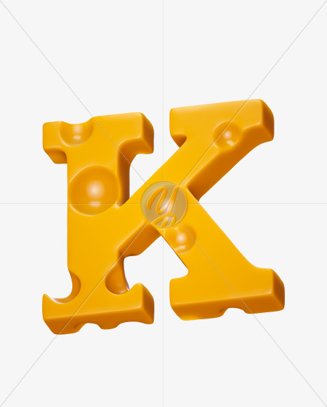 Letter K from Say Cheese 2 Font on Yellow Images Creative Fonts - S37354