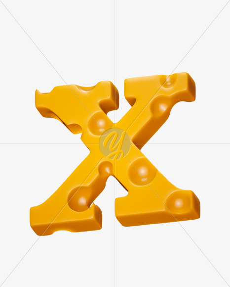 Letter X from Say Cheese 2 Font on Yellow Images Creative Fonts - S37367