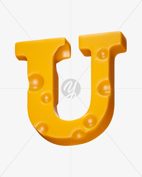 Letter U from Say Cheese 2 Font on Yellow Images Creative Fonts - S37364