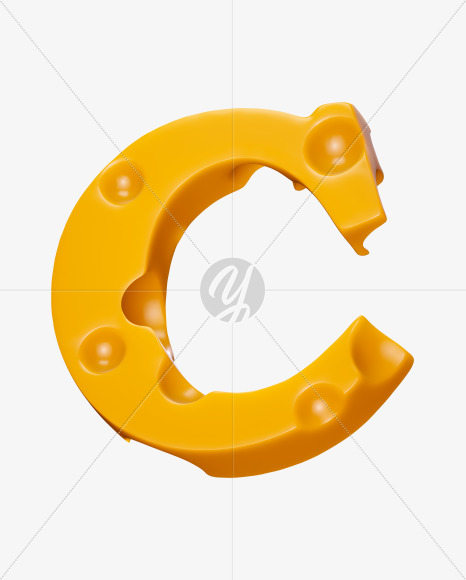 Letter C from Say Cheese 2 Font on Yellow Images Creative Fonts - S37346