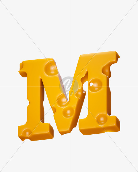 Letter M from Say Cheese 2 Font on Yellow Images Creative Fonts - S37356