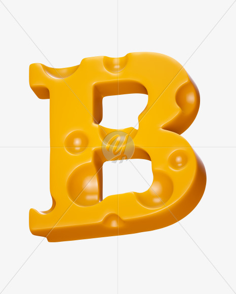 Letter B from Say Cheese 2 Font on Yellow Images Creative Fonts - S37345