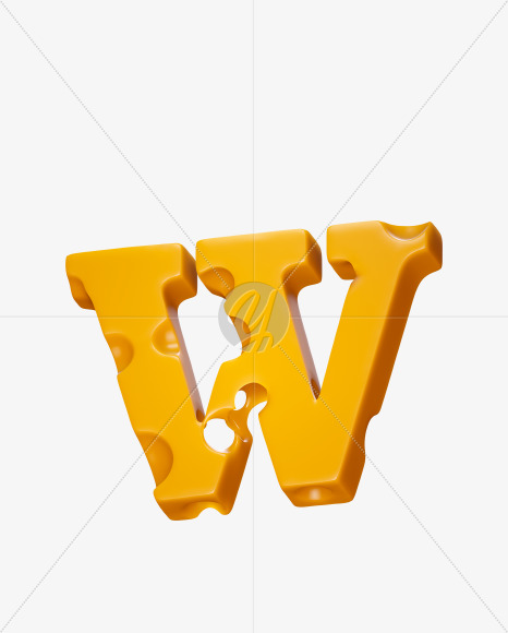 Letter W from Say Cheese 2 Font on Yellow Images Creative Fonts - S37366