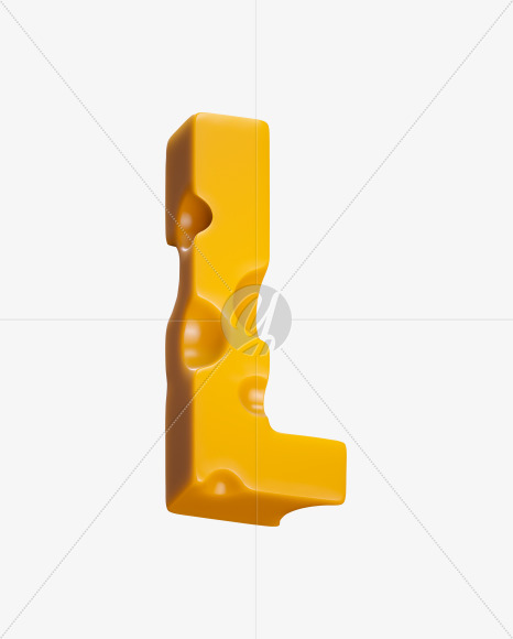 Letter L from Cheese Sans Serif Font on Yellow Images Creative Fonts - S37449