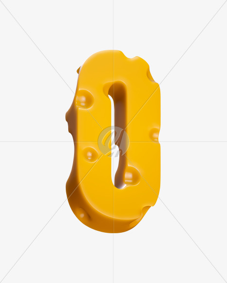 Letter O from Cheese Sans Serif Font on Yellow Images Creative Fonts - S37452